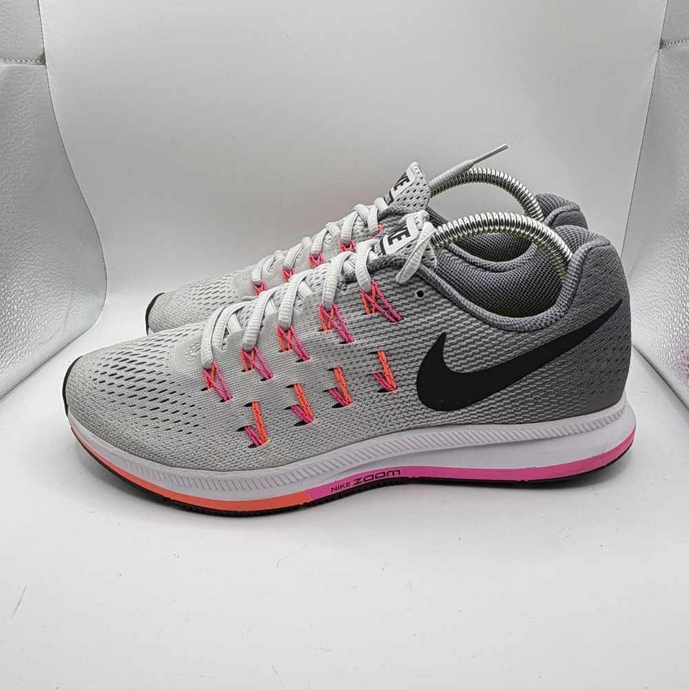 Nike Womens Air Zoom Pegasus 33 831356-006 Gray Running Shoes Sneakers Size 9.5